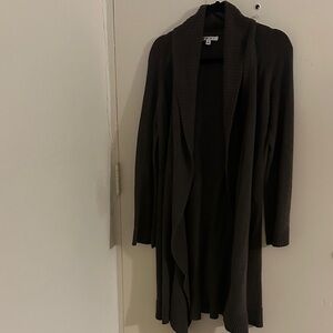 Cabi Elegant Brown Long Cardigan Women's Sweater. Cotton, Cottagecore, Classic